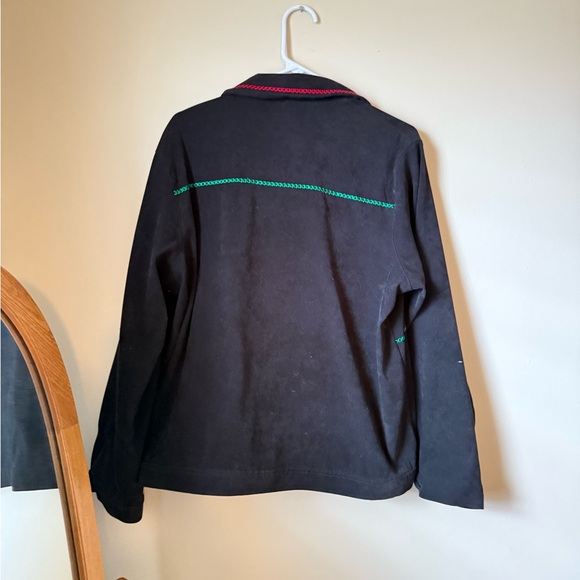 Vintage Breckenridge Christmas Shacket in Sueded Polyester Embroidered - Picture 3 of 3